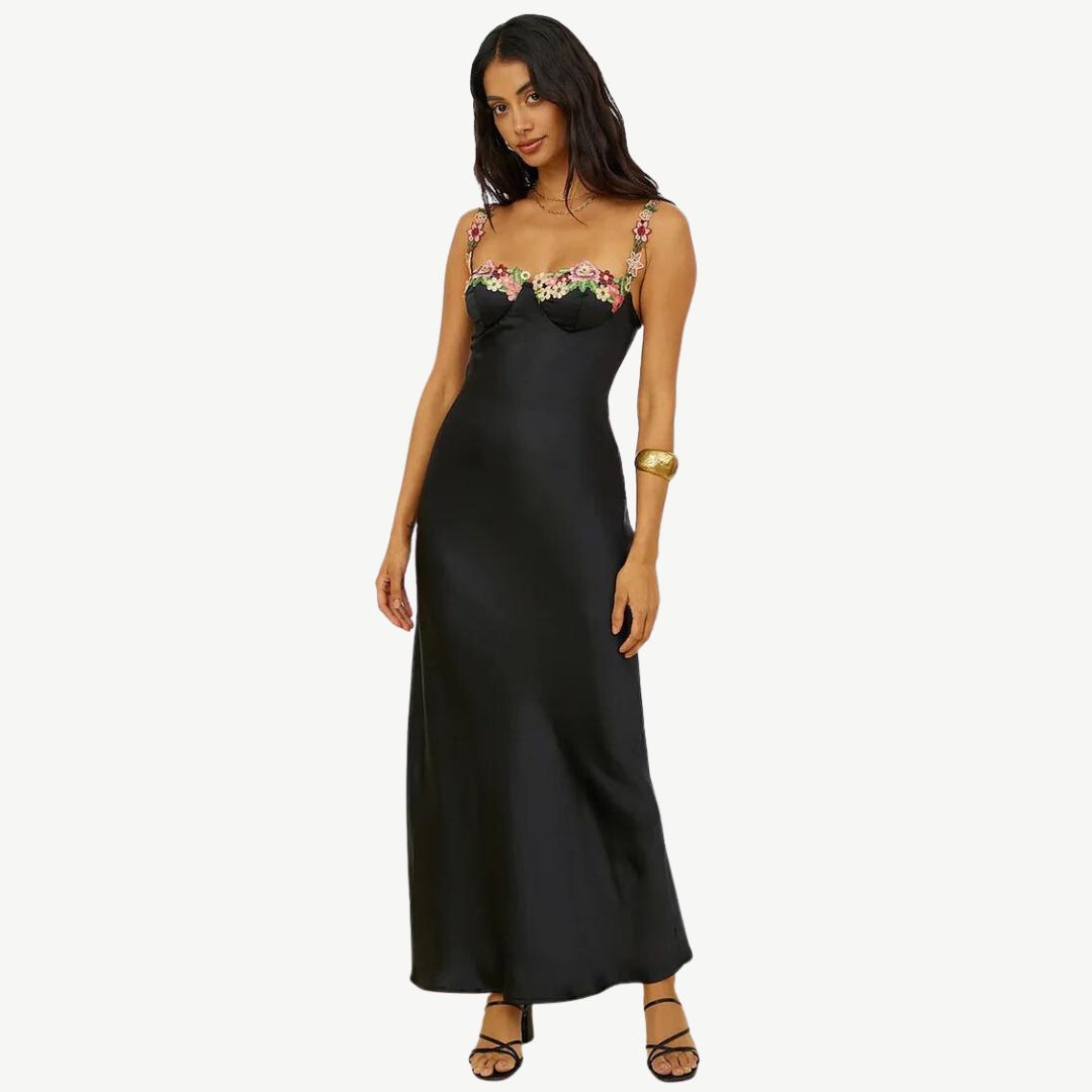 Levoire | Robe maxi satin florale