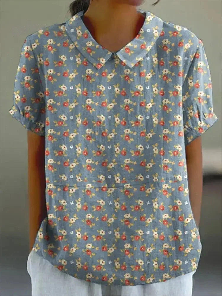 Levoire | Chemise Élégante À Fleurs Bleu