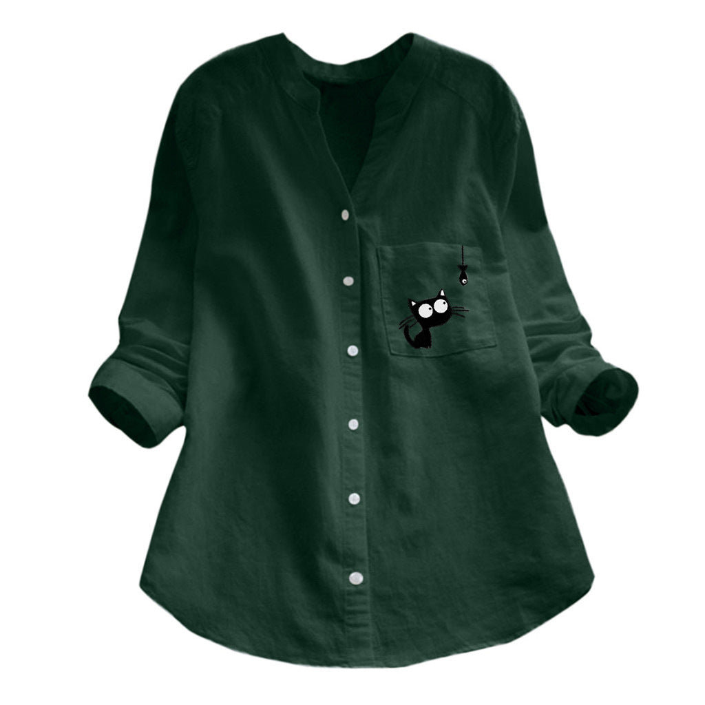 Blouse pour femmes avec motif de chat mignon Levoire