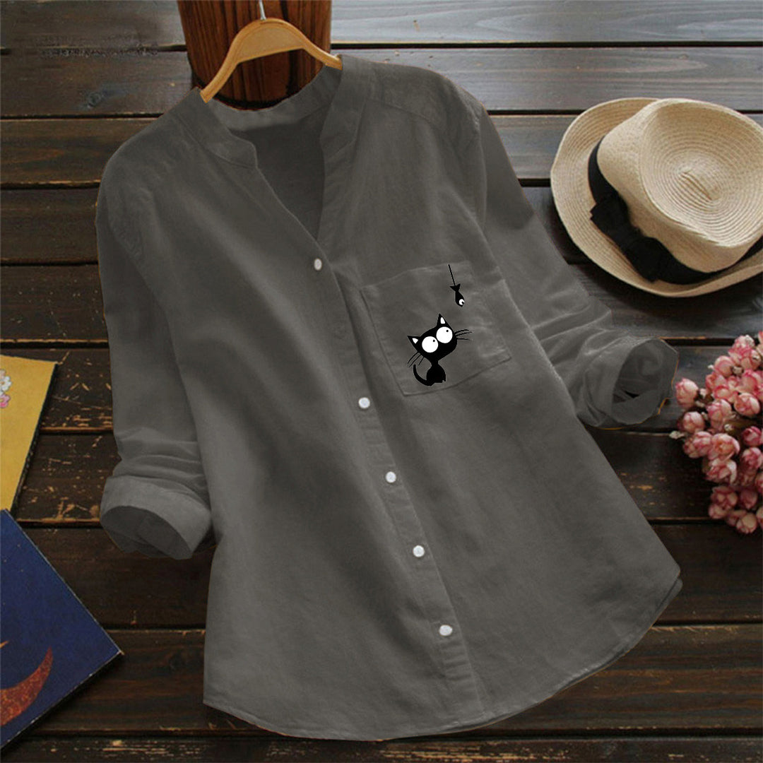 Blouse pour femmes avec motif de chat mignon Levoire