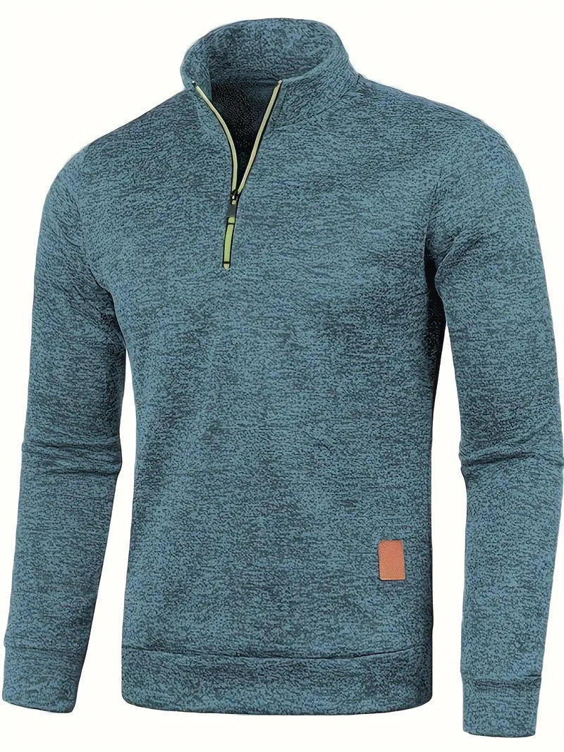 Levoire | Rento Manches Longues Fleece Halb Ykk Zippée Sweatshirt Bleu ciel
