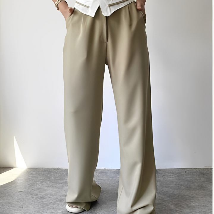 Levoire | Pantalon À Rabat Pour Femmes Khaki