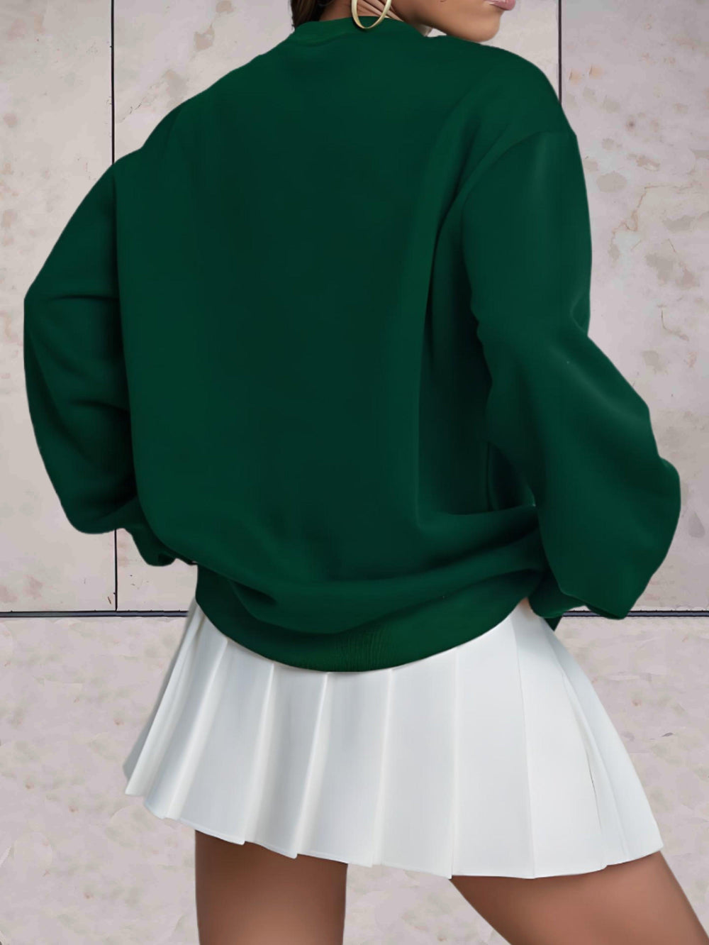 Levoire | Sweatshirt Uni Surdimensionné Confortable Avec Col Rond Et Épaisseur De Qualité