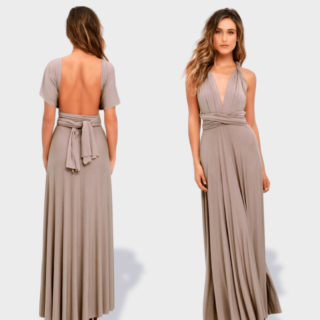 Levoire | Robe Portefeuille En Tissu Premium Pour Des Apparitions Élégantes Marron clair