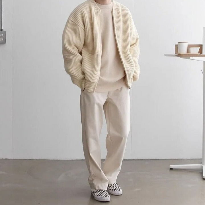 Levoire | Veste en tricot pour hommes avec fermeture éclair