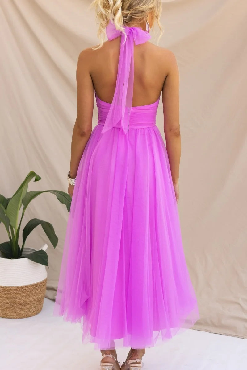 Levoire | Robe Midi En Tulle À Dos Nu