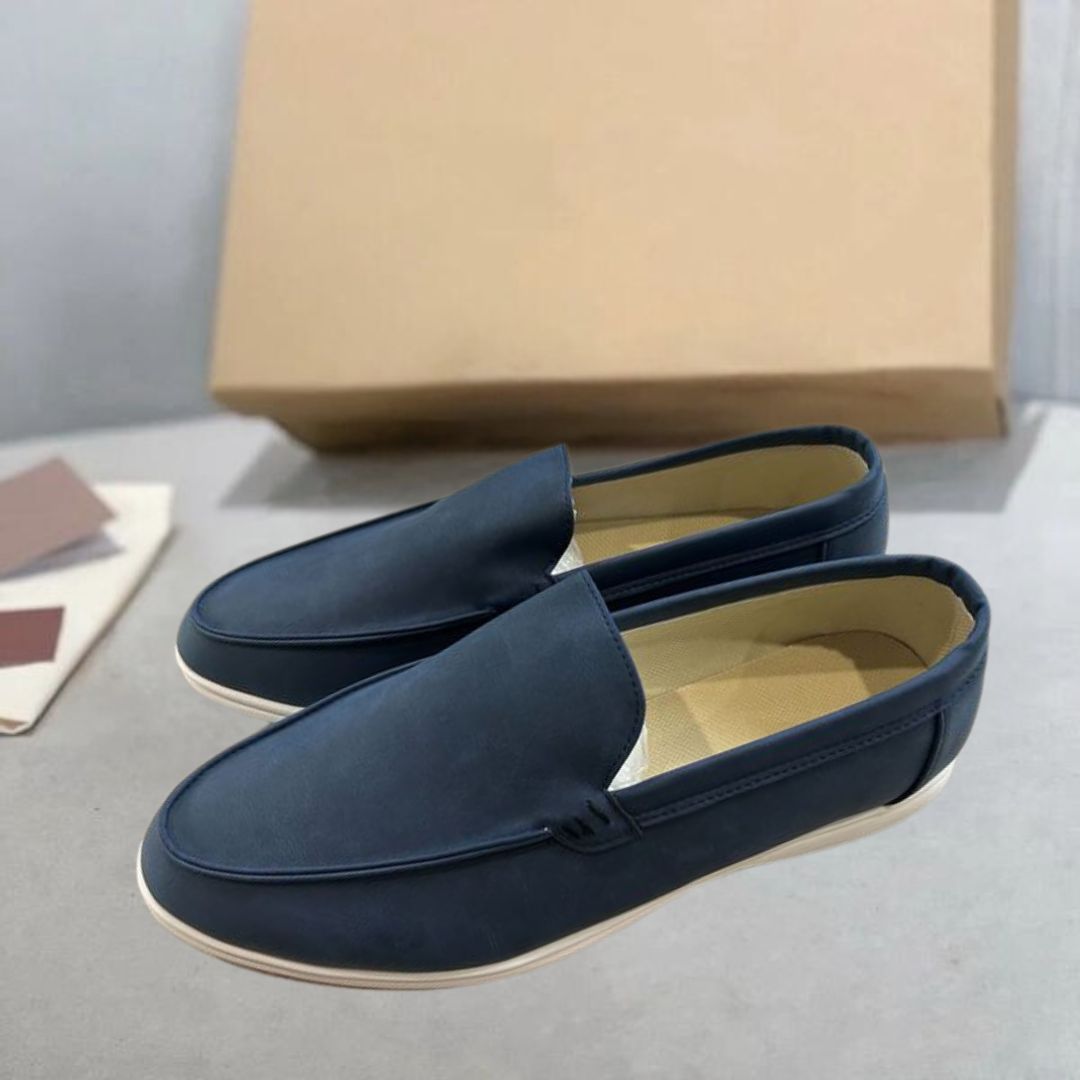 Levoire | Pantoufles En Daim Bleu foncé