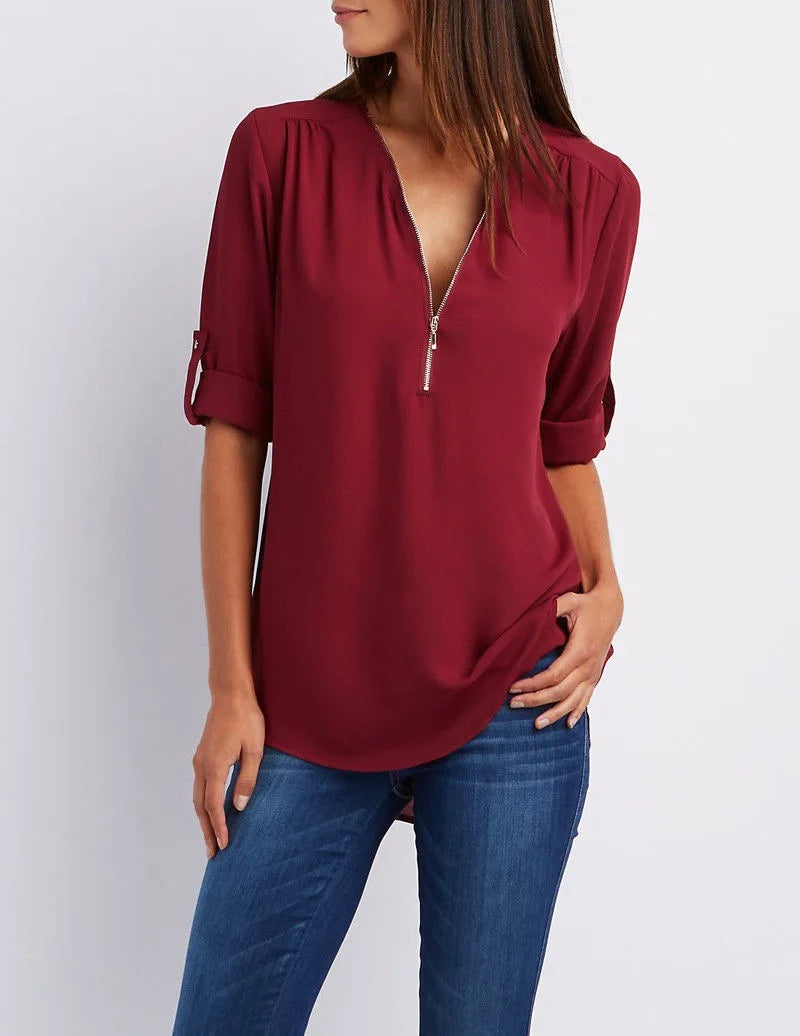 Levoire | Douce Blouse En Grandes Tailles - Décontractée Et Stylée Châtaignier