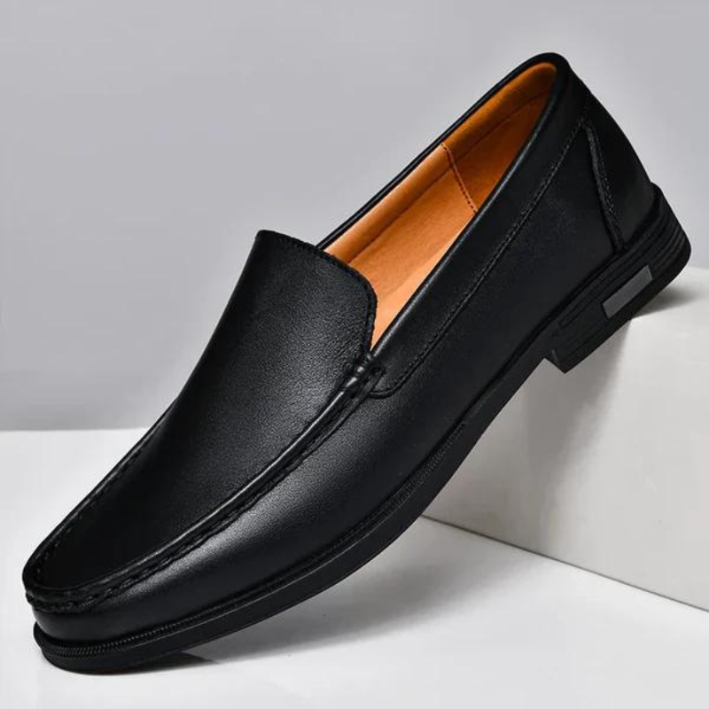 Levoire | Mocassins italiens en cuir véritable Noir