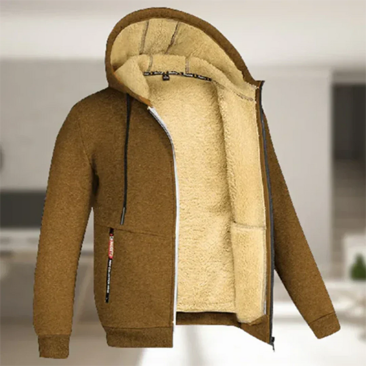Levoire | Veste chaude avec fermeture éclair et capuche Braun