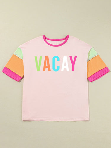 Levoire | Lettres Graphique Couleurブロック T-shirt Col rond sans manches