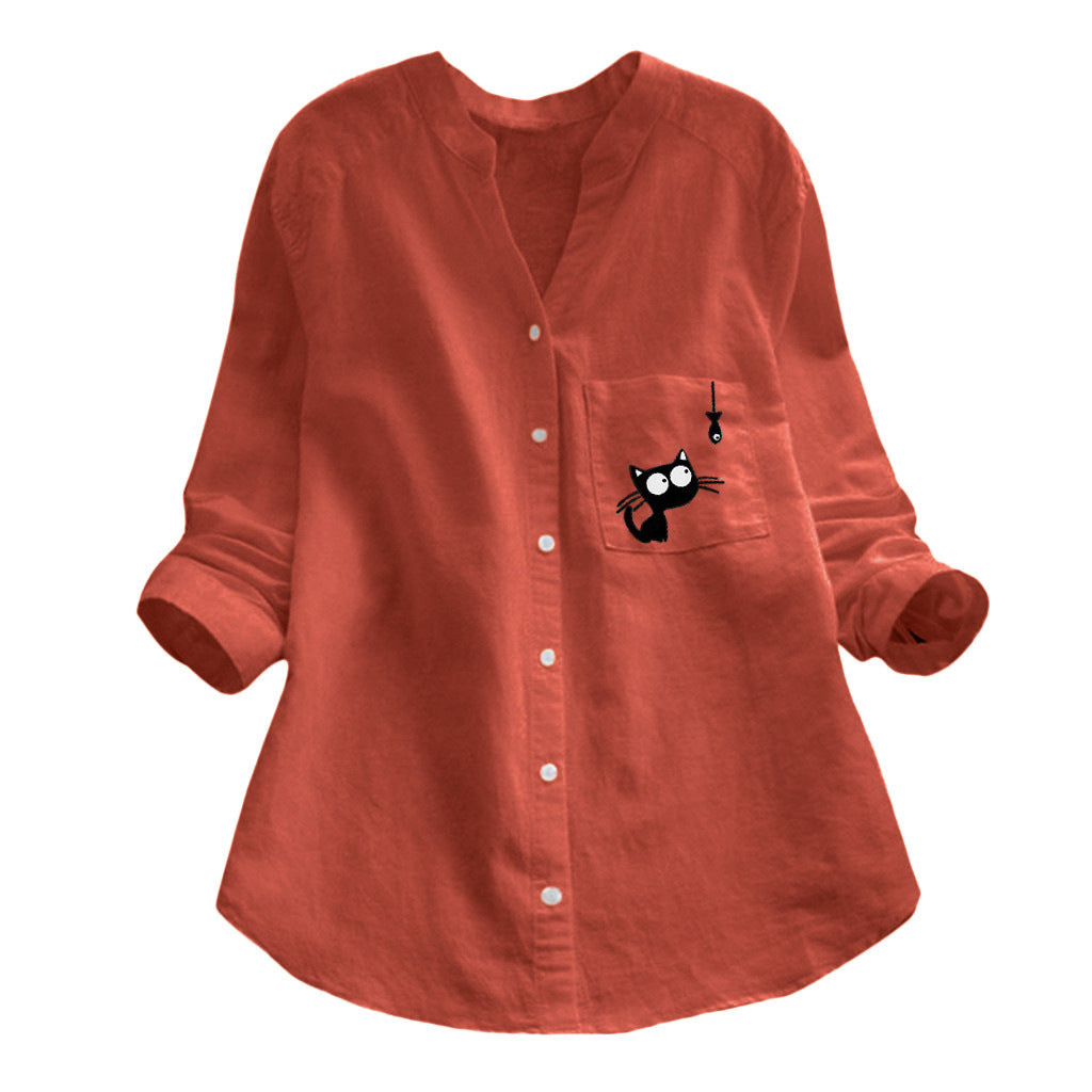 Blouse pour femmes avec motif de chat mignon Levoire