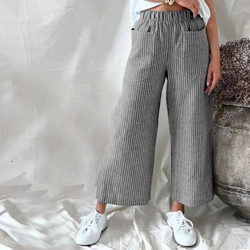 Levoire | Pantalons D'Été Pour Femmes Élégants Et Rayés Aérés