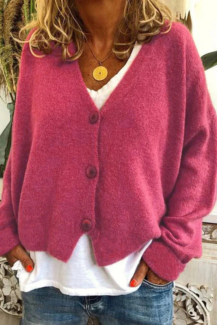 Levoire | Pull À Col V À Manches Longues En Tricot Rosa