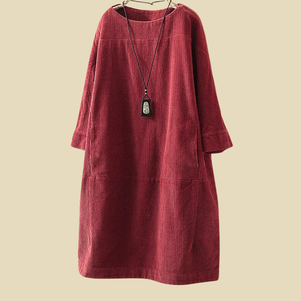 Levoire | Robe En Velours Côtelé Classique Pour Femmes Rot