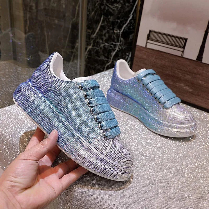 Levoire | Baskets femmes avec strass Bleu