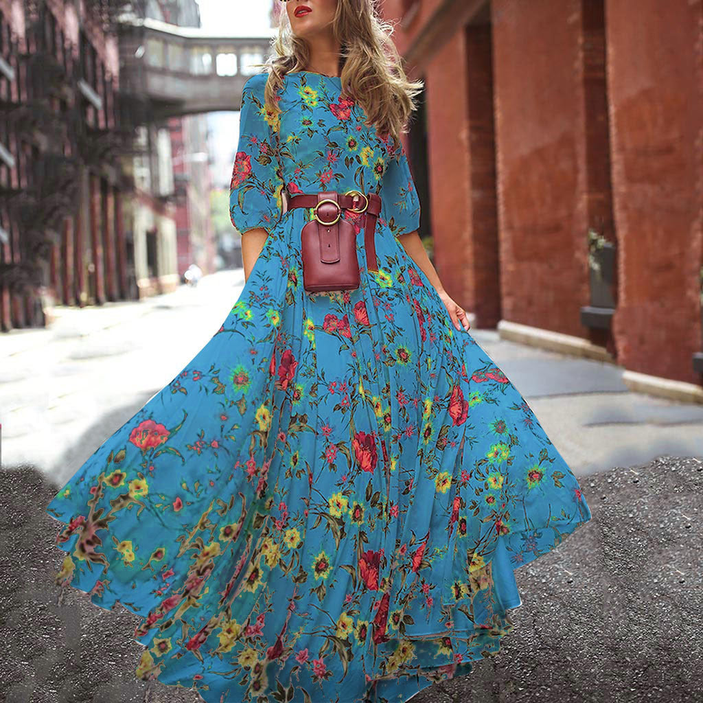 Levoire | Robe bohémienne de style resort Bleu