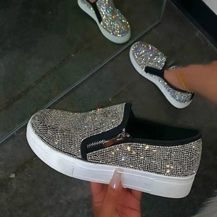 Levoire | Baskets pour femmes avec strass – Élégance et éclat pour chaque occasion Noir