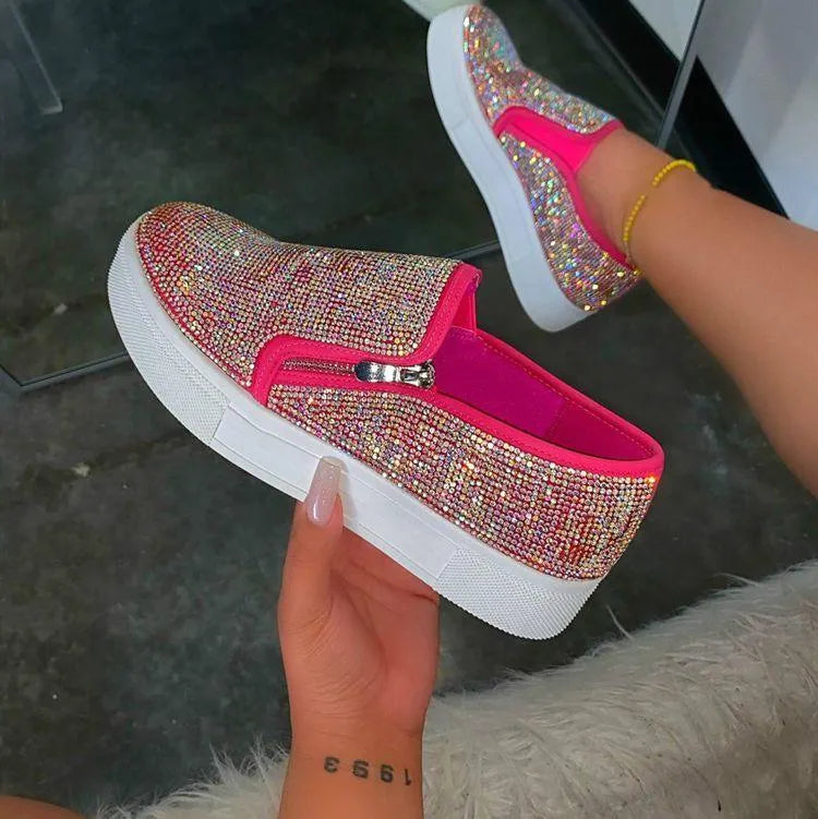 Levoire | Baskets pour femmes avec strass – Élégance et éclat pour chaque occasion Rosa