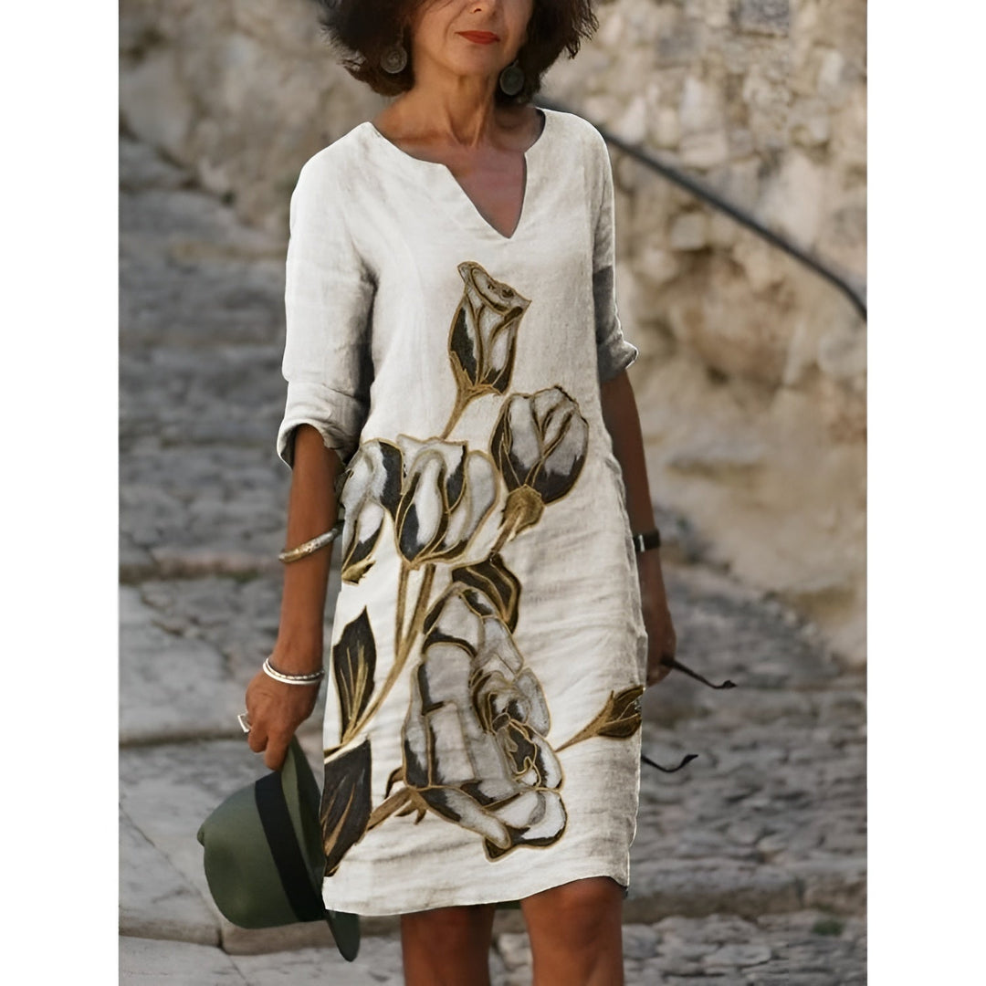 Levoire | Robe Avec Motif Floral Vintage Blanc