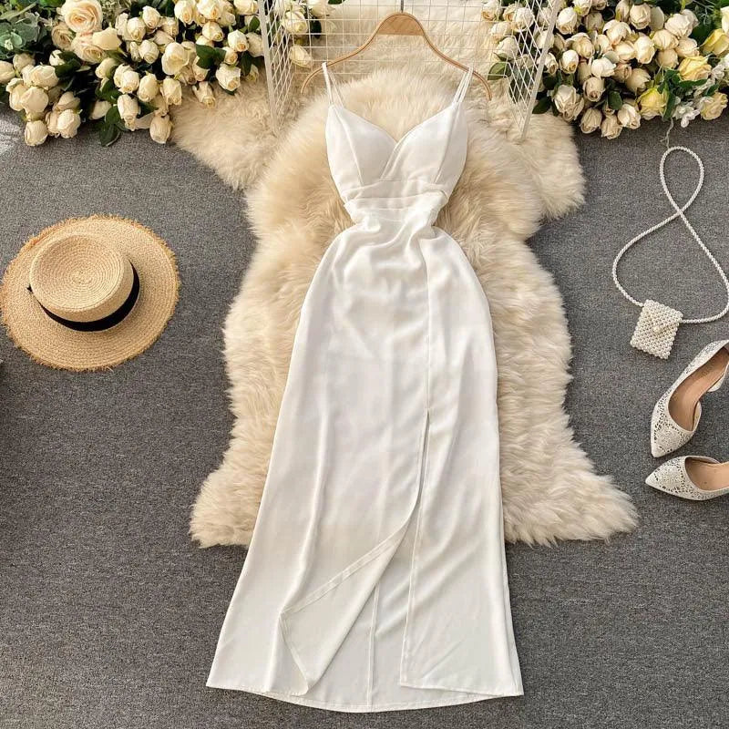 Levoire | Robe étroite sans bretelles avec décolleté en V entrecroisé Blanc