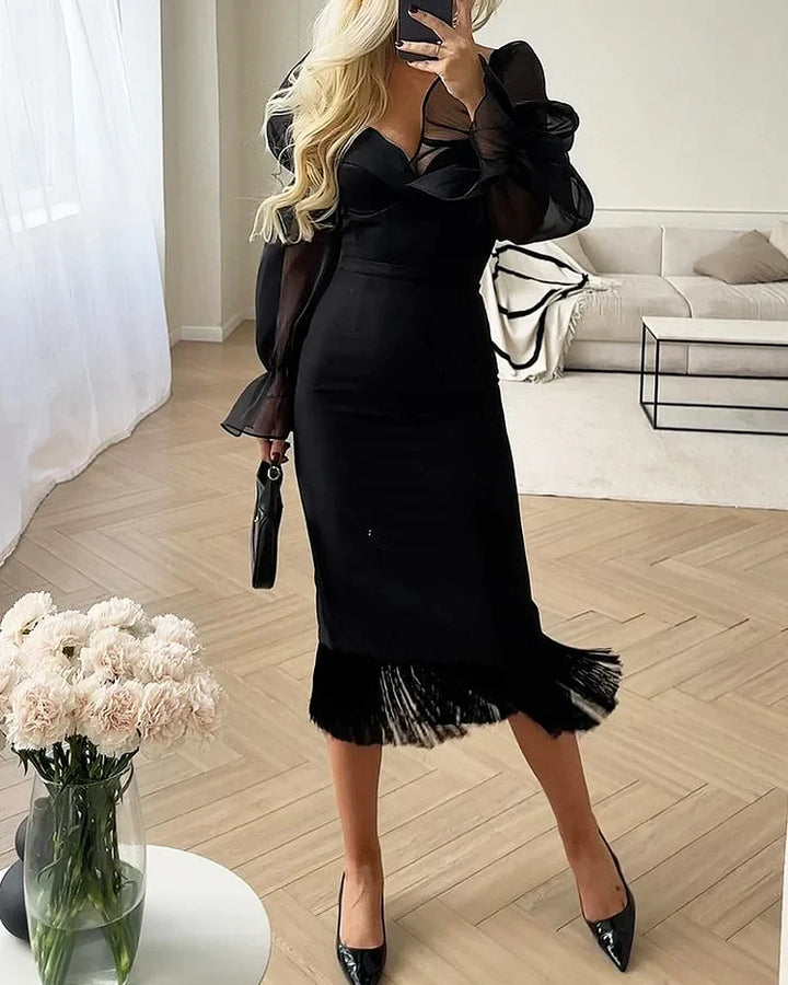 Levoire | Robe Slim Élegante Avec Manches Bouffantes