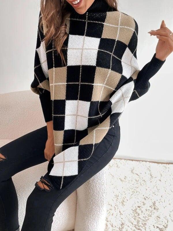 Levoire | Haut Col Pull Avec Élégance Géométrique