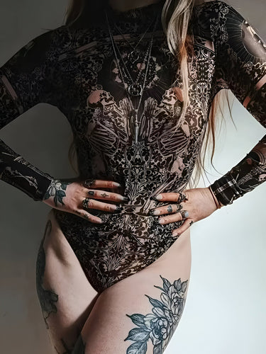 Levoire | Salopette Avec Motif De Tête De Mort Et Col Montant