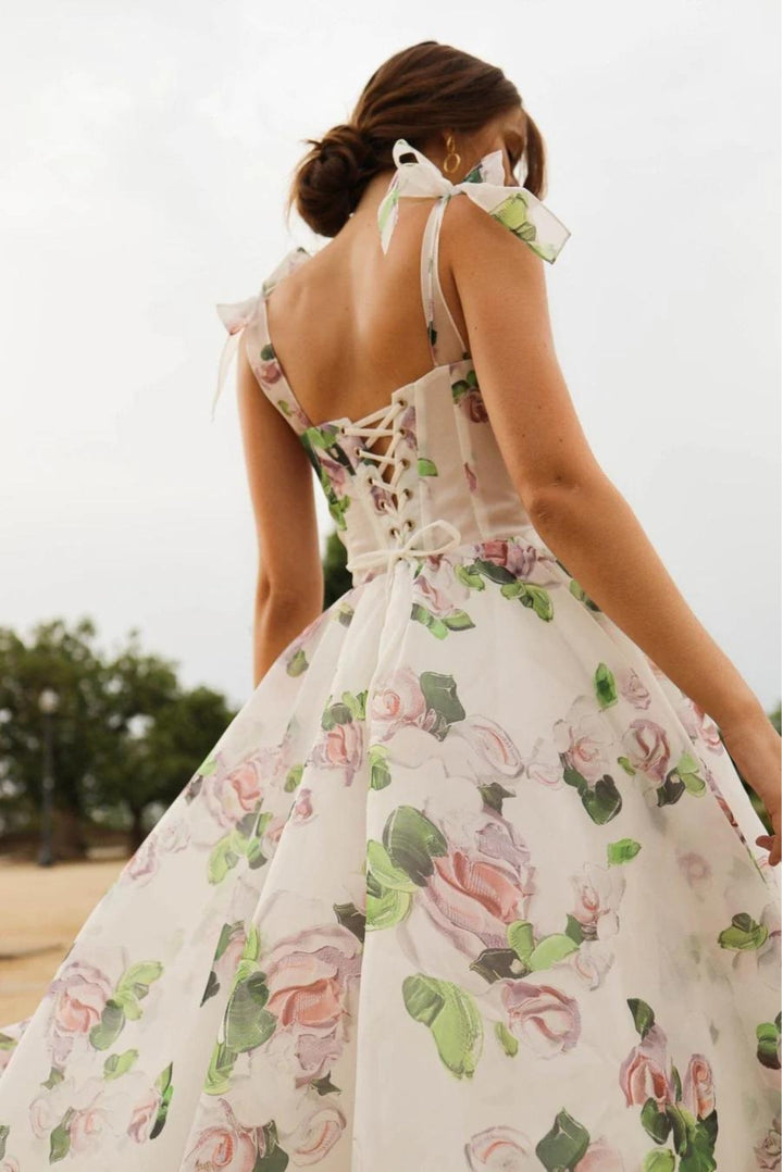 Levoire | Midi Robe Florale Sans Bretelles