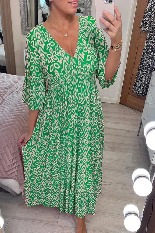 Levoire | Robe Maxi Élégante Avec Détails Subtils Vert