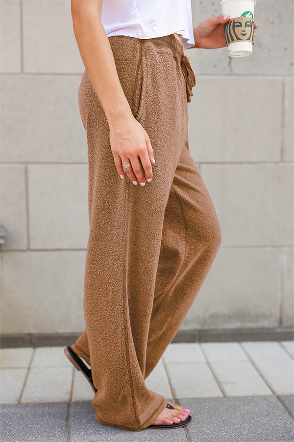 Levoire | Pantalon Large Décontracté Avec Ceinture Et Poches Braun