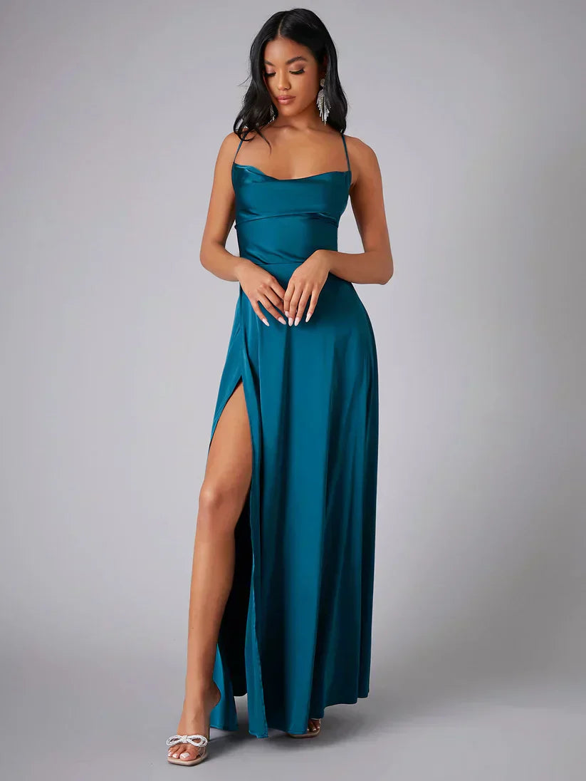 Levoire | Robe Maxigâteau Élégante Satin Bleu