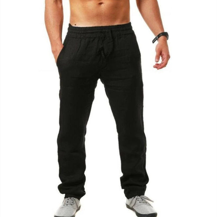 Levoire | Pantalon En Lin Stylé Noir