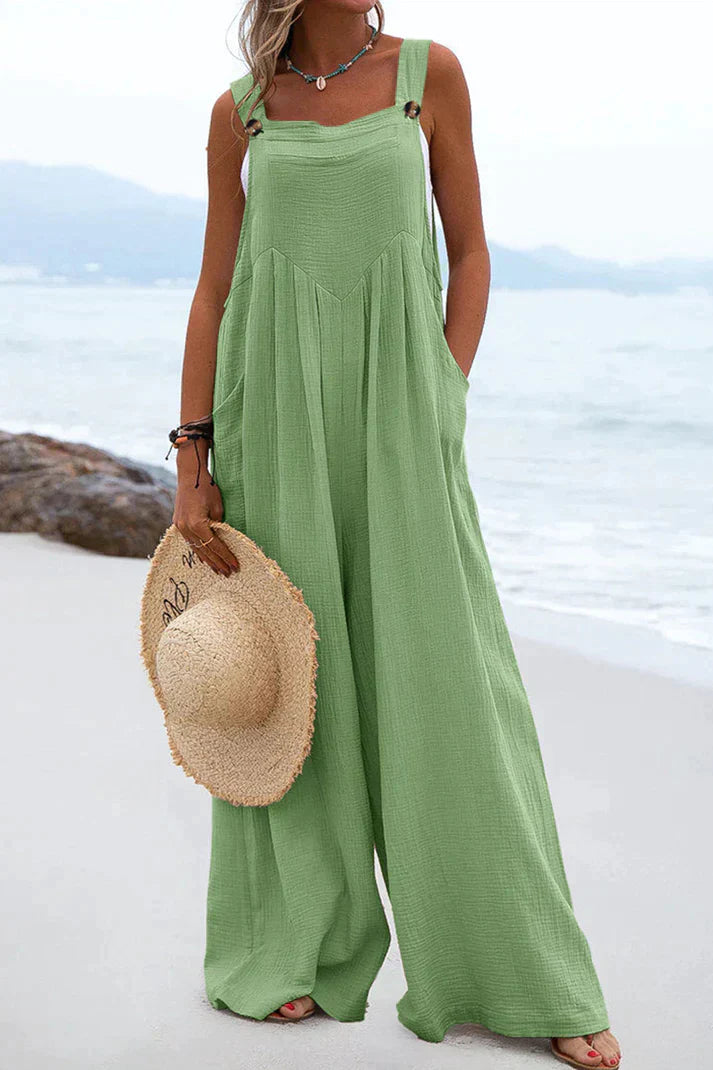 Levoire | Casual square collar jumpsuits Vert