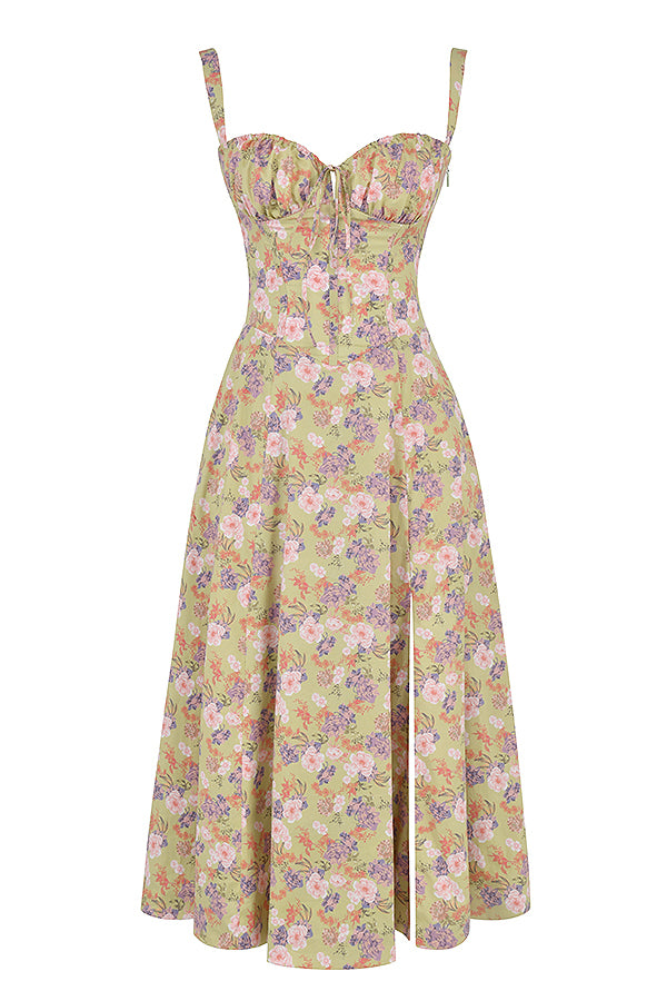 Levoire | Robe bustier à fleurs Expression jaune