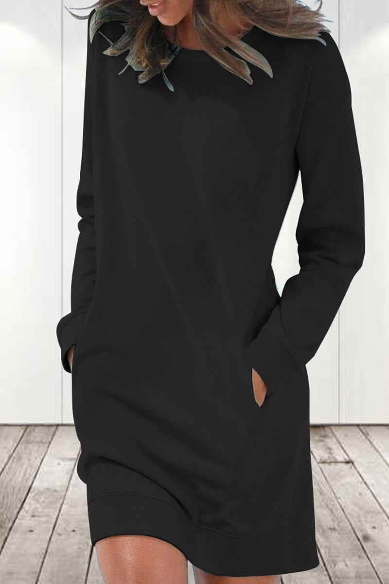 Levoire | Robe longue à manches longues unie Noir