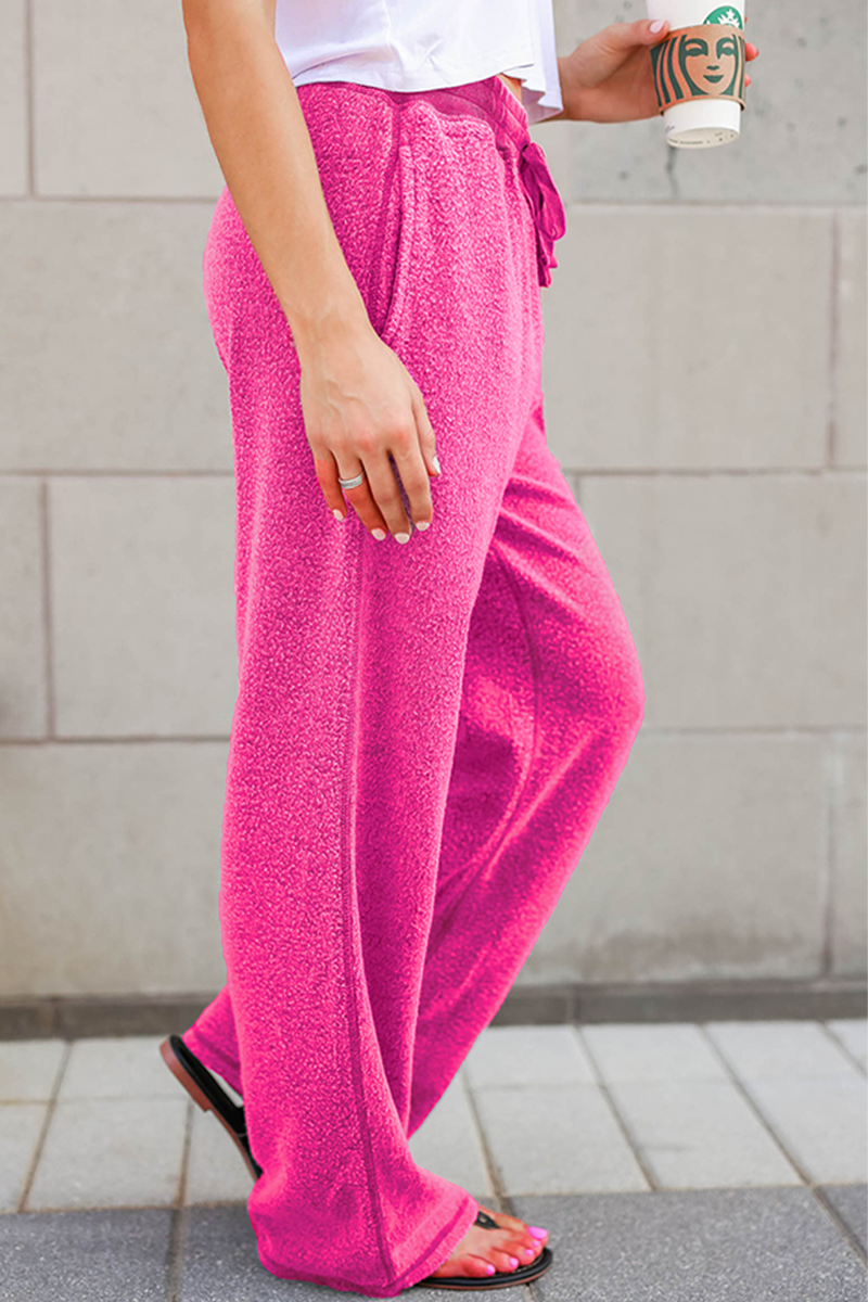 Levoire | Pantalon Large Décontracté Avec Ceinture Et Poches Rosa