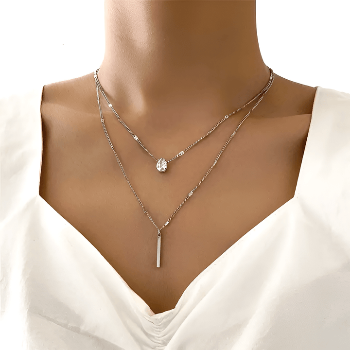 Levoire | Collier En Damier Brillant Luxueux Argent