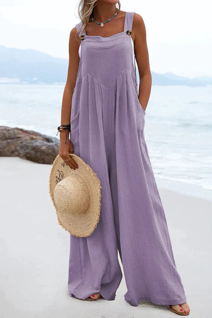 Levoire | Casual square collar jumpsuits Violet