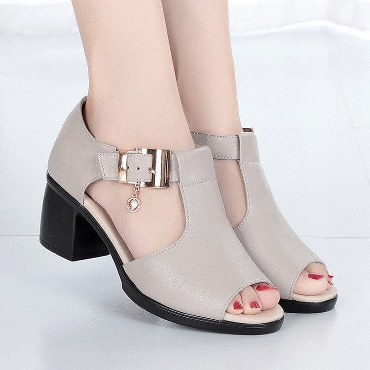Levoire | Sandales Talon Bas Chic Beige