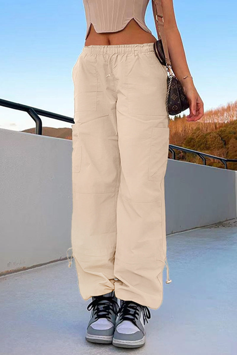Levoire | Rue Solide Ample Droit Uni Bas Khaki