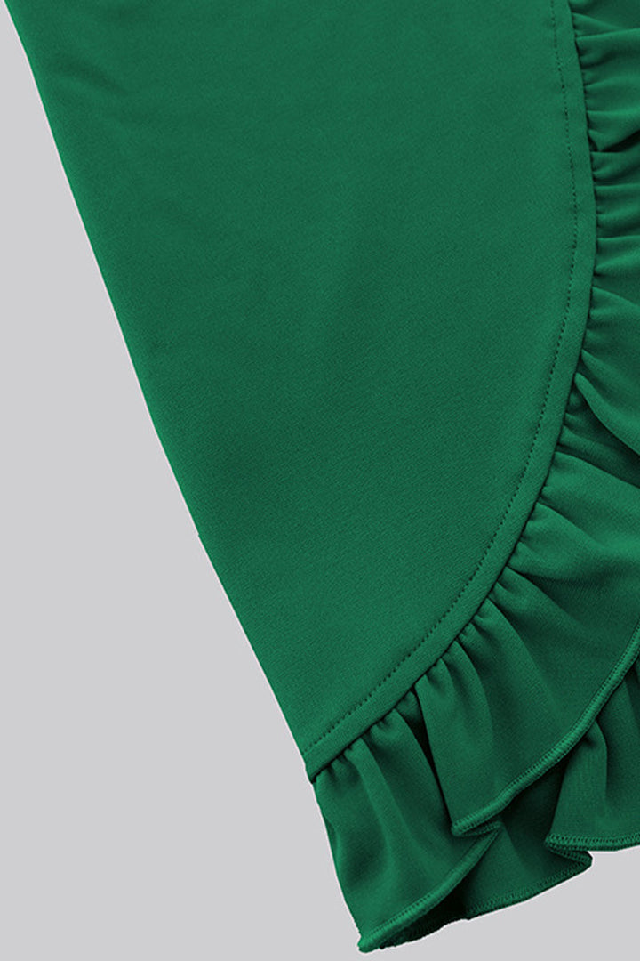 Levoire | Élégante Chemise Ruffle À Boucle Unie Col En Feuille De Lotus Vêtements D'Extérieur