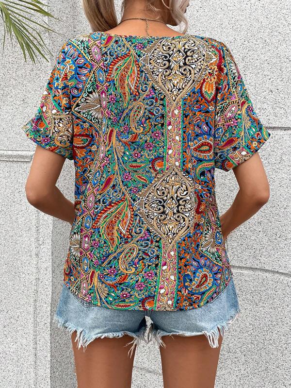 Levoire | Haut Imprimé Boho Décontracté