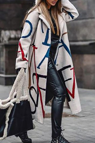 Levoire | Rue Élégante Imprimé Patchwork Col Revers Vêtements D'Extérieur