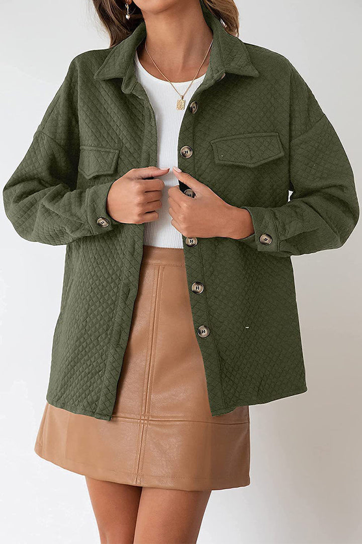 Levoire | Veste Décontractée Unie À Col Rabattu Avec Boutons