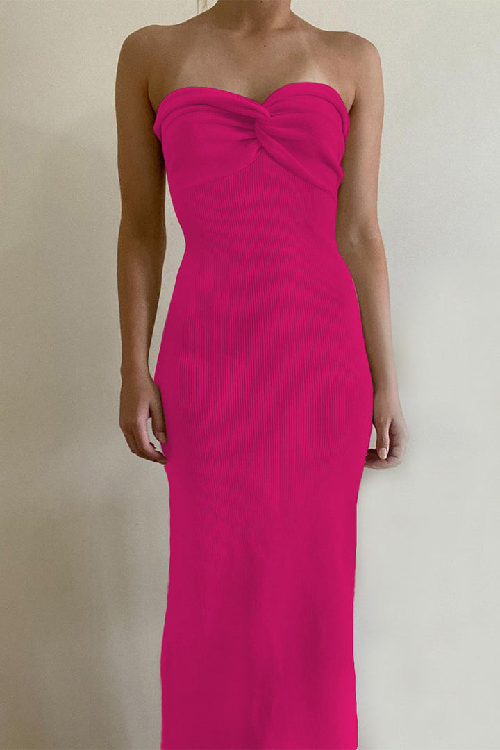 Levoire | Robe Sexy Solide Asymétrique Sans Bretelles À Une Étape Rosenrot