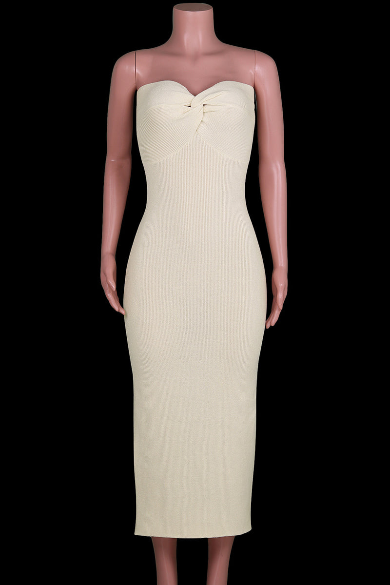 Levoire | Robe Sexy Solide Asymétrique Sans Bretelles À Une Étape