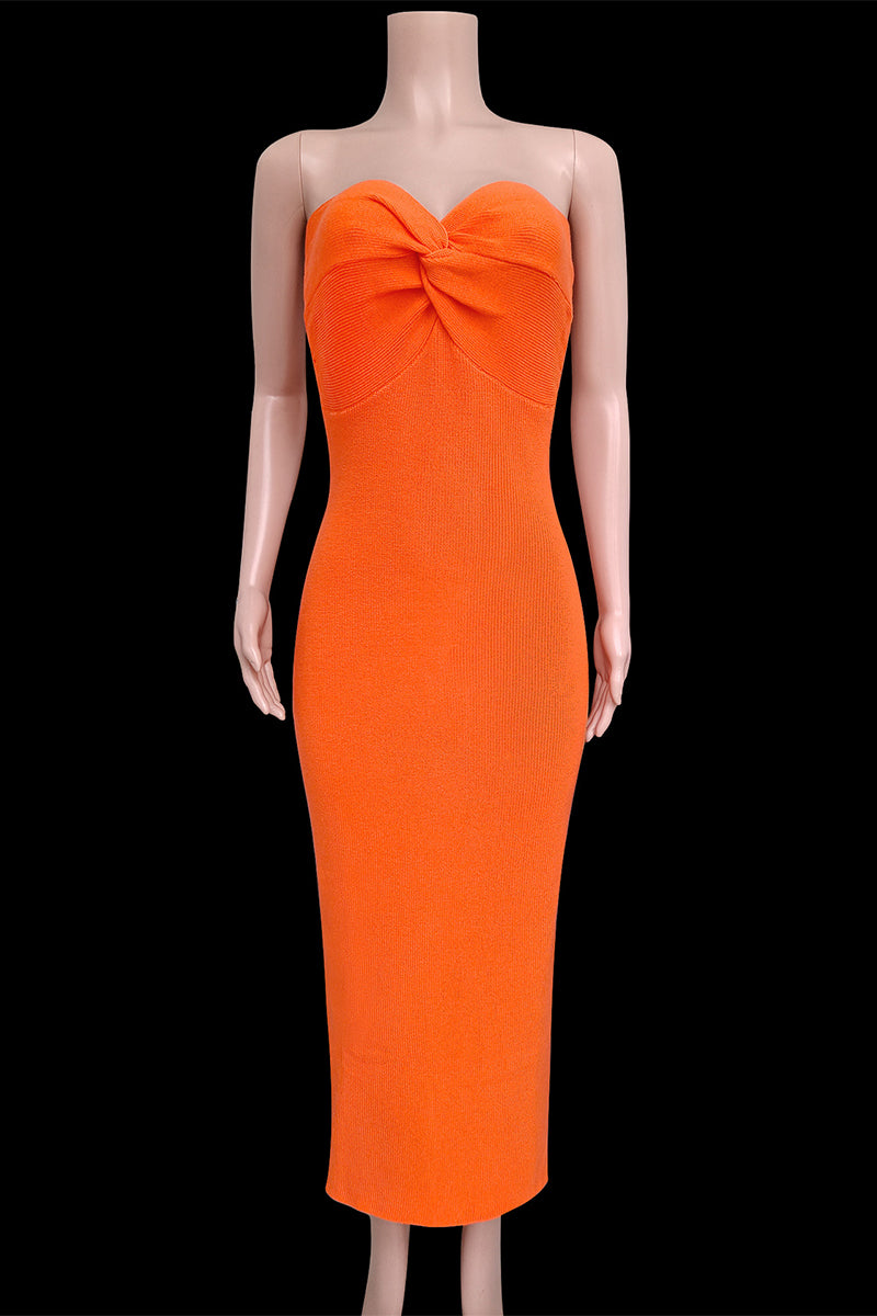 Levoire | Robe Sexy Solide Asymétrique Sans Bretelles À Une Étape