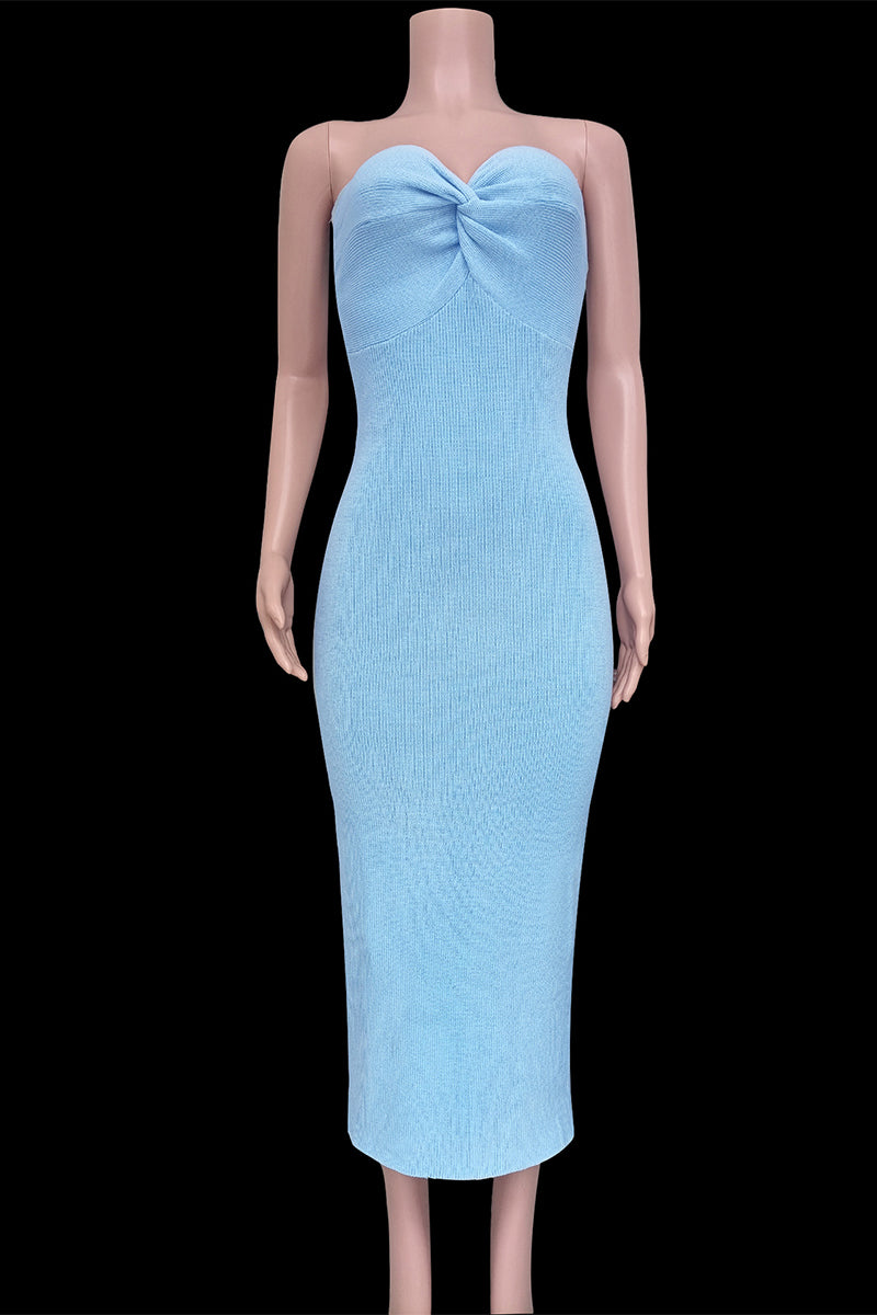 Levoire | Robe Sexy Solide Asymétrique Sans Bretelles À Une Étape