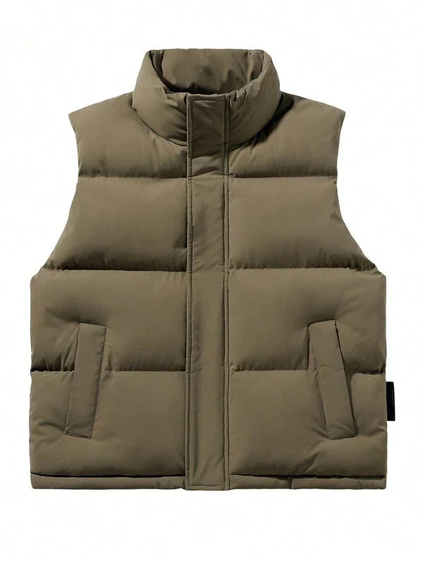 Levoire | Veste Puffer Tricot Sans Manches Chaud avec Poches Vert